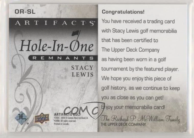 2021 Upper Deck Artifacts Hole-in-One Remnants Stacy Lewis #OR-SL - Image 2 of 2