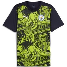 PUMA Manchester City FC Pre-Match Jersey Black Green Graphic Sz Large 2024-2025