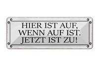 Blechschild Spruch 27X10Cm Hier Ist Auf Wenn Auf Ist Jetzt Dekoration