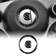 Real Carbon Fiber Accessory Car Steering Wheel Emblem Sticker for Smart 453