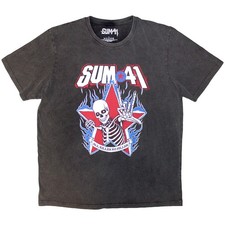 Image of Sum 41 All Killer No Filler Skeleton Stone Wash T Shirt