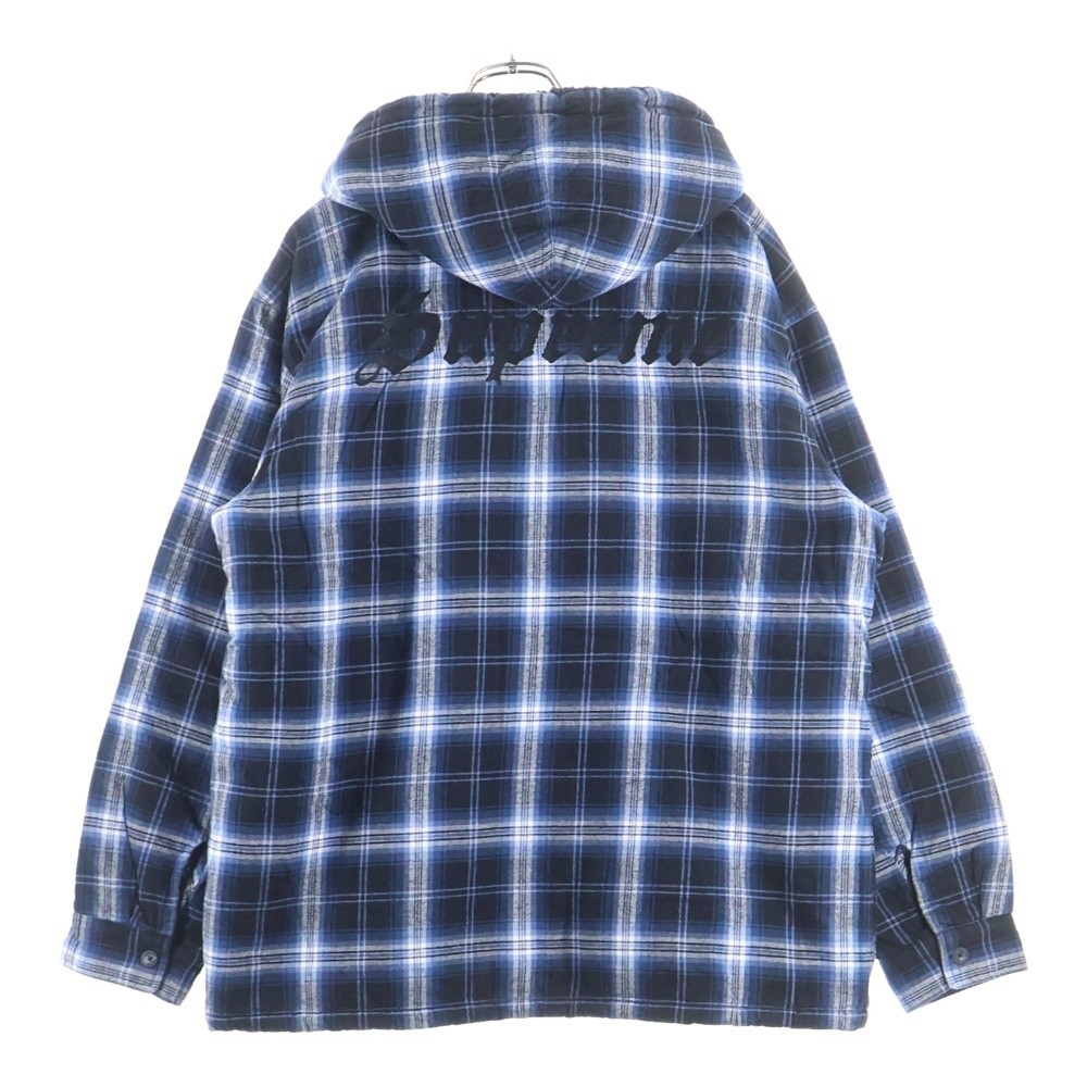 SUPREME 25AW Lined Zip Up Hooded Flannel Shirt Linen Zip Up Flannel Shirt Jacket thumbnail 2