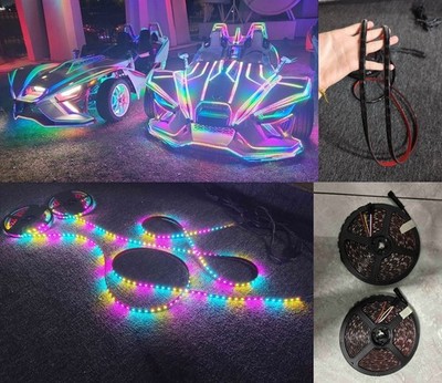 Tinted 2PCS 16.5FT Black Out PCB CHASING Light Strips for Slingshot Lighting Car