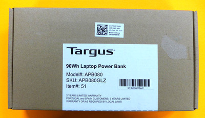 NEW Targus APB080 90Wh Laptop Portable Power Bank F9N1M