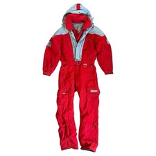 Vintage Ski Overall Anzug Schöffel Gr. 48 M Herren Snow Power 90er Rot KW11