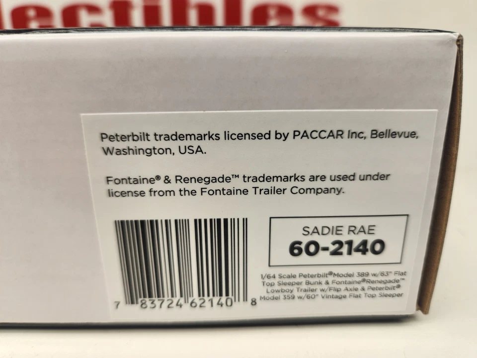 1/64 DCP #60-2140 "Sadie Rae" 2 Tractors and 1 Trailer all In One Clam Shell Set - Image 2 of 4