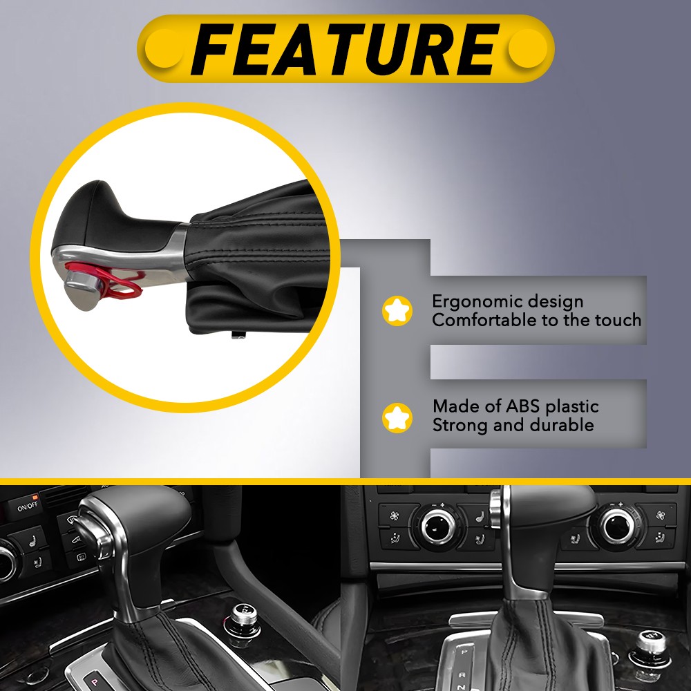 Gear Shift Knob Shifter Leather Gaiter Boot Cover Black Fit Audi A4 A5 A6 Q5 Q7