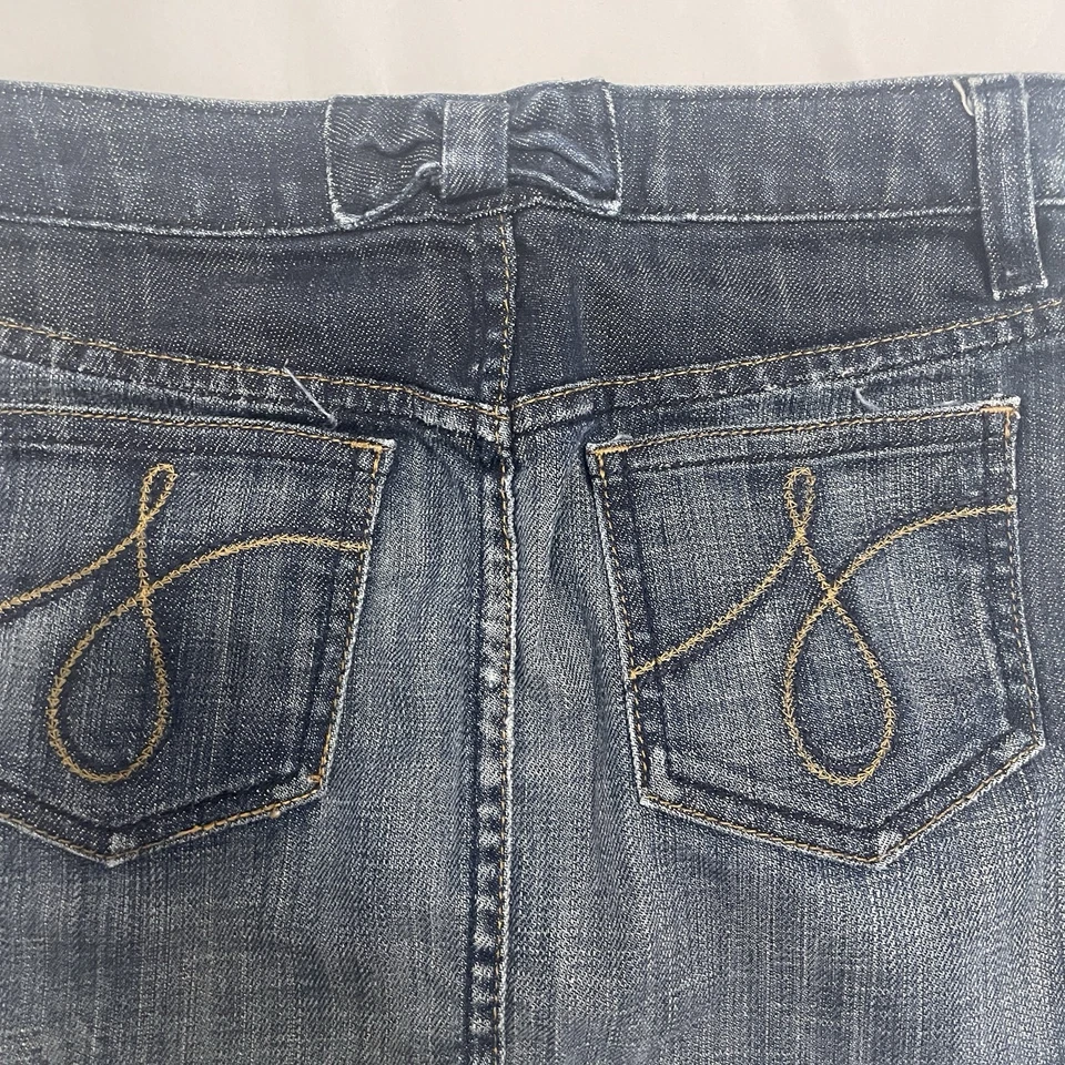 Juicy Couture Niña Talla 14 Denim Azul Jean Falda Mini Lazos Envejecidos Foto 2 de 4