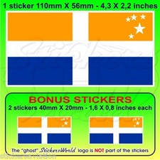 ISLES OF SCILLY Scillonian Flag England 110mm (4.3") Sticker, Decal x1+2 BONUS