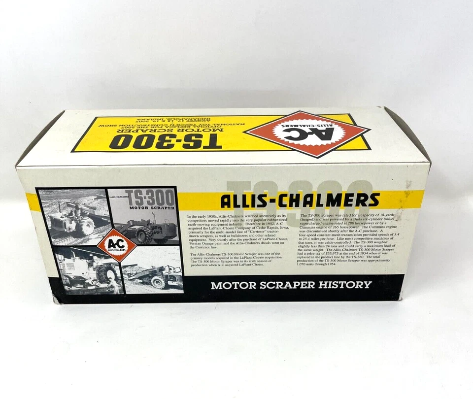 Allis Chalmers TS-300 Motor Scraper First Gear 1:50 Diecast 50-3099 NEW IN BOX - Image 4 of 4