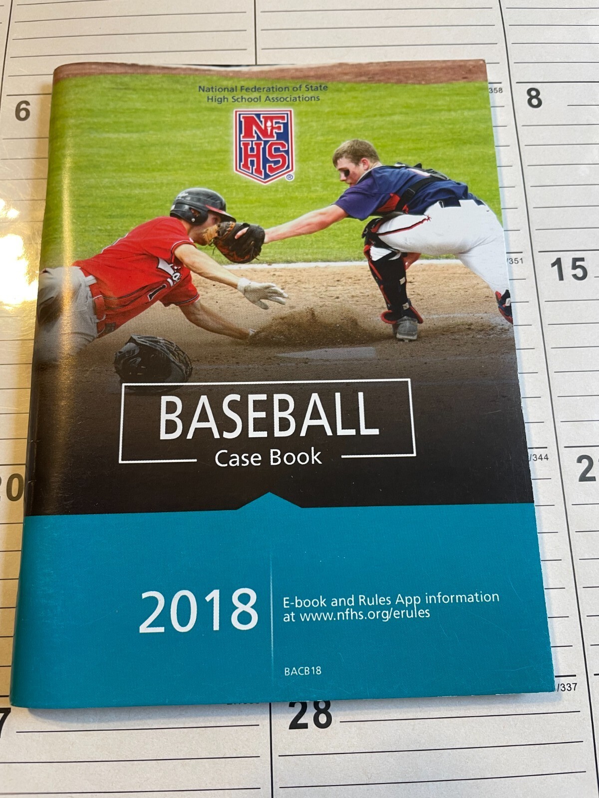 2018 NFHS Baseball Case Book National Federation High School