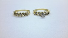 14K Yellow Gold Bridal Ring Wedding Diamonds Set