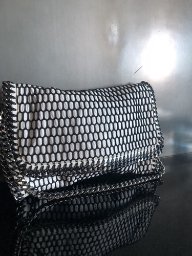 Authentic Pristine Stella McCartney Falabella Tote Bag Black Wool Faux Leather - Picture 9 of 24