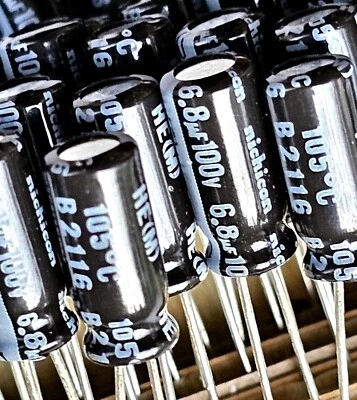 [5pcs] 6.8uF 100V Nichicon (JAPAN) HE 105℃ LowImpedance HIGHEST QUALITY-ref:444