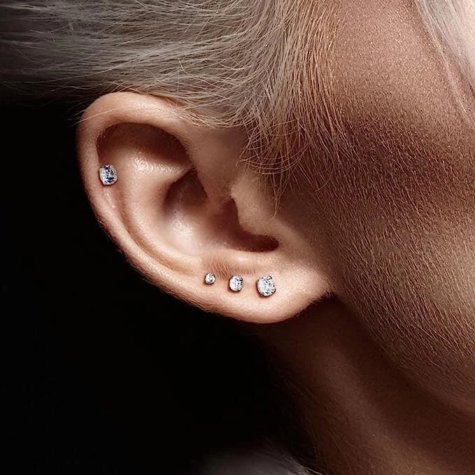 Push In Labret Monroe Stud Threadless Flat Back Stud Earring Lip Labret Piercing - Image 3 of 4