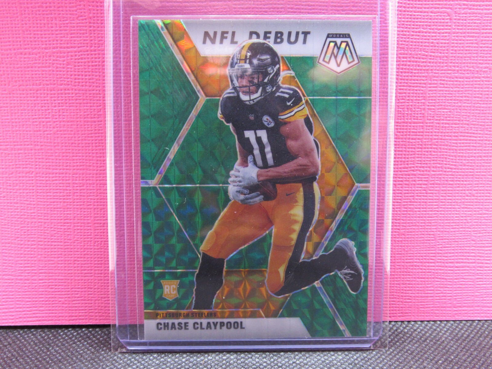2020 CHASE CLAYPOOL GREEN MOSAIC REFRACTOR ROOKIE CARD # 278 STEELERS