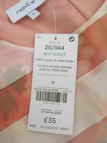Next Striped Floral Dress Sleeveless Knee Length Chiffon Flare Dress Size 10 NEW - Picture 9 of 9