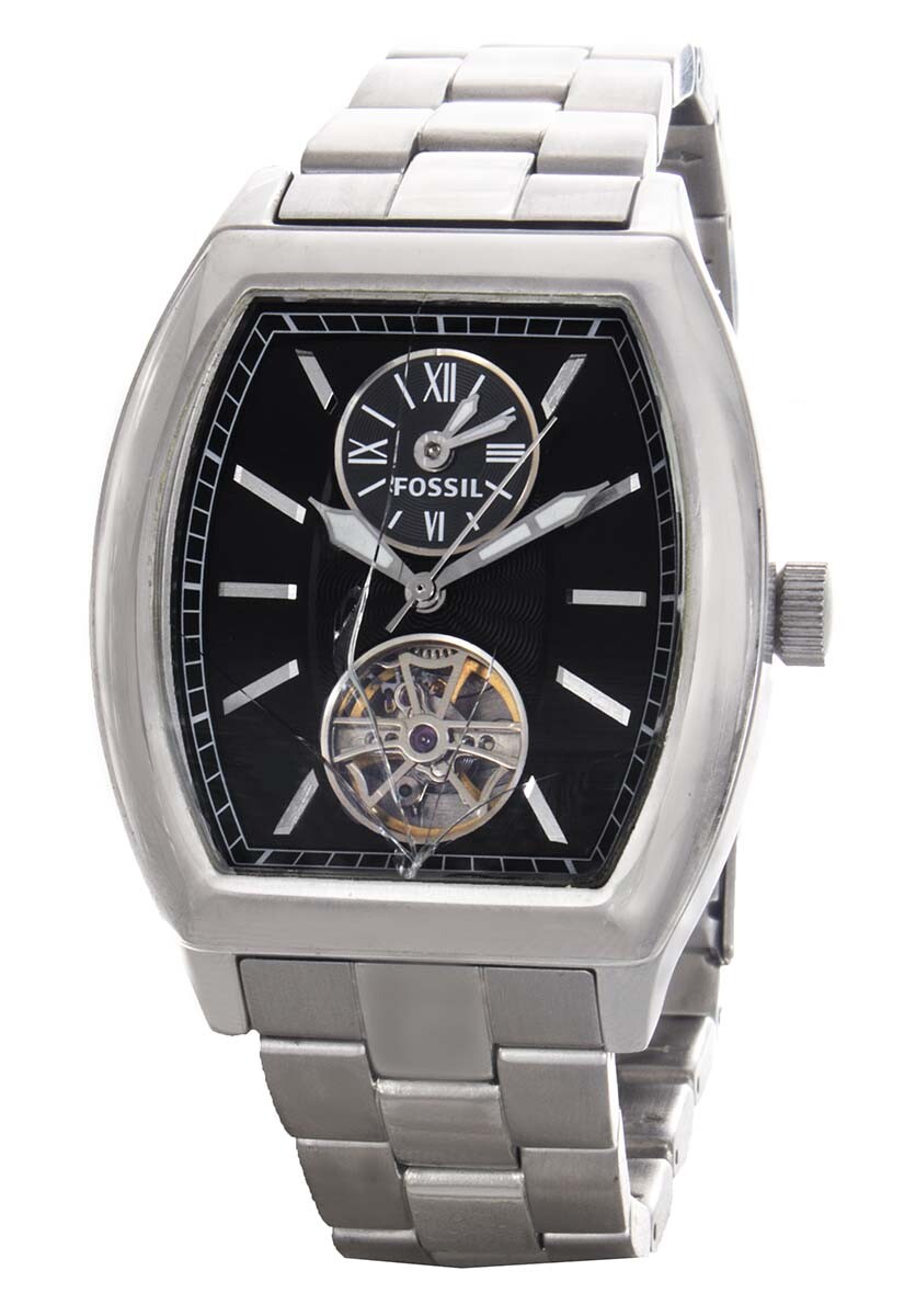 Fossil ME3049 Narrator Black Dial Stainless Steel Automatic Men