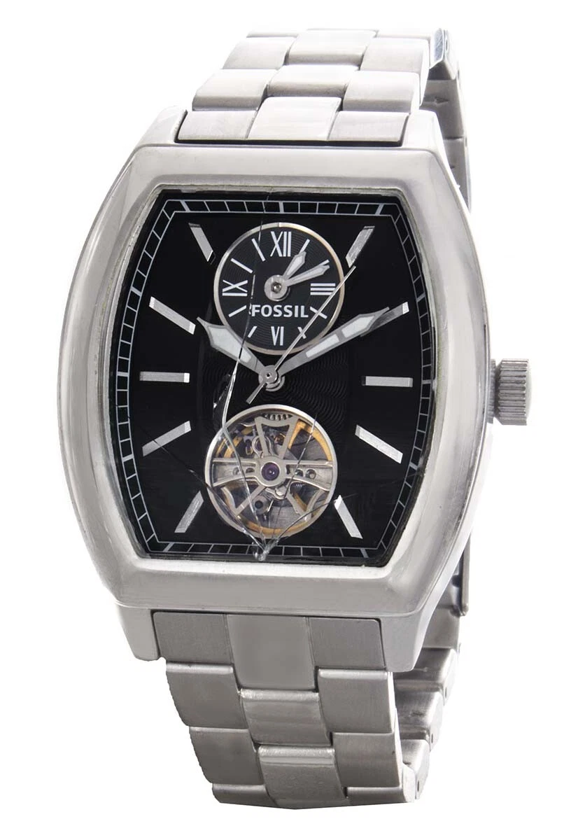 Fossil ME3049 Narrator Black Dial Stainless Steel Automatic Men