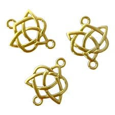 10 pcs Celtic Link Pendants Gold 28x19mm Trinity Heart Knot Bead Drop Connectors