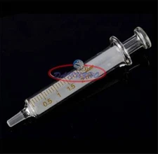 New 5Pcs Glass Lab Supplies 2ml Collectible Sampler Syringe Medical Injector #E7