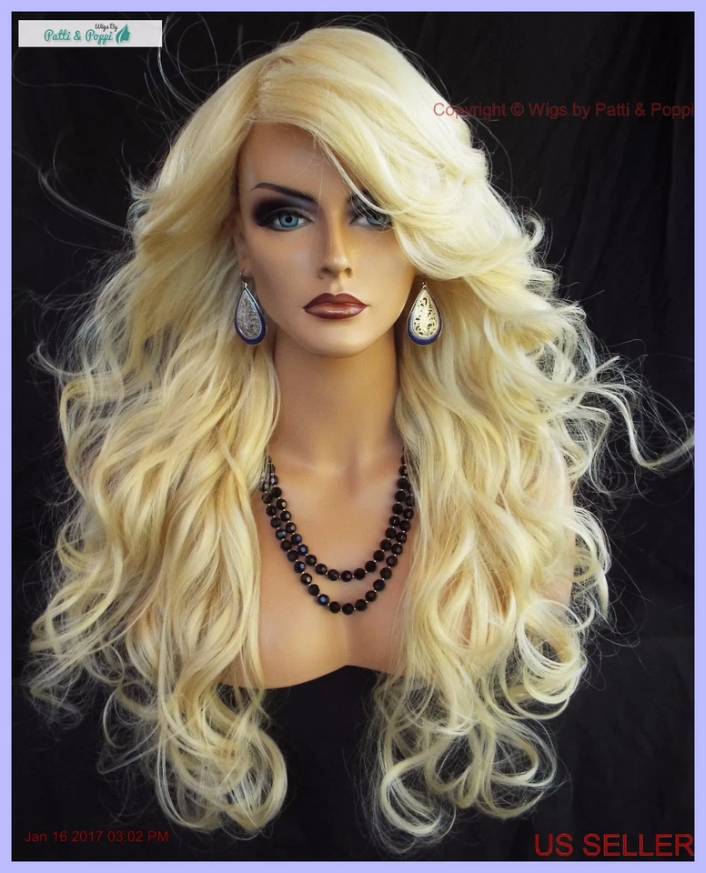 PELUCA LARGA ONDULADA SEGURA PARA EL CALOR PIEL RUBIA 613 *INCREÍBLE ESTILO SENSUAL 1138 Foto 3 de 4