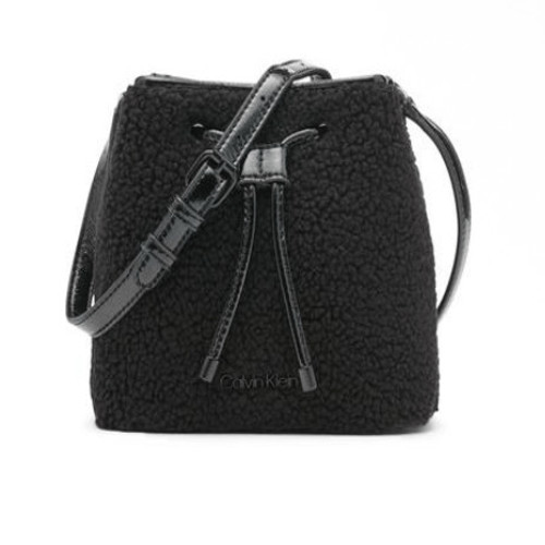 Calvin Klein Astatine Sherpa Mini Bucket Bag - Black