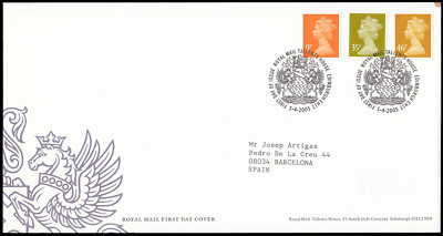 Gran Bretaña 2637/39 2005 SPD FDC Serie Reina Isabel II Sobre primer día Talle