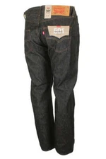 Levis 501 Shrink To Fit Button Fly Jeans Straight Leg Color Black Rigid 0226