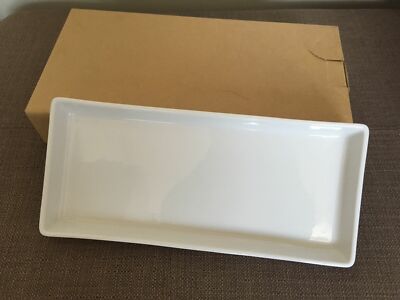 Crate Barrel Rectangular Pure White Porcelain Serving Tray