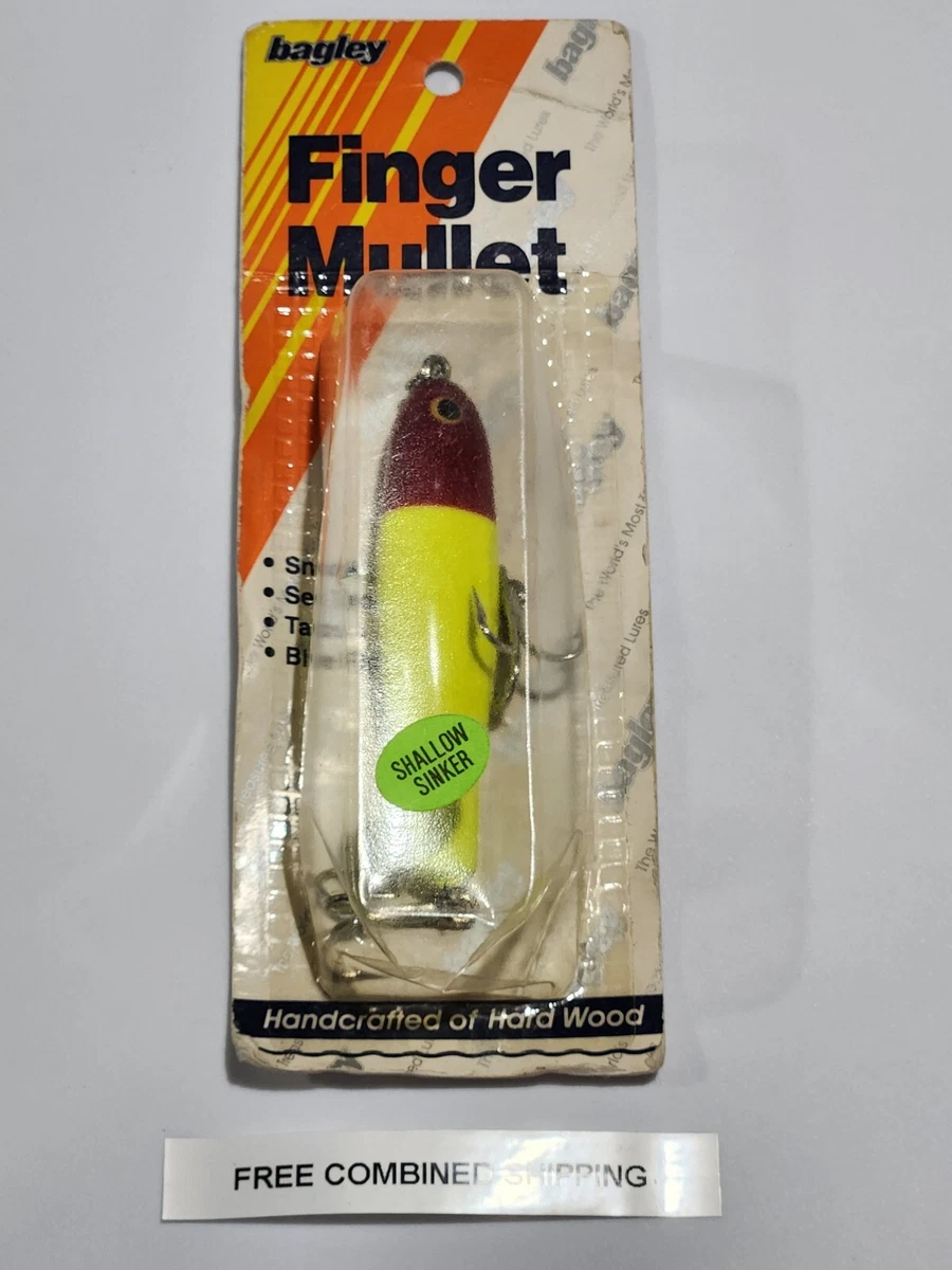 Bagley Finger Mullet Shallow Sinker Red Head on Yellow FM3 New in