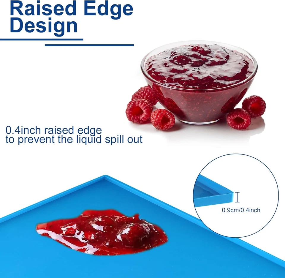 Bandejas deshidratadoras de silicona de 8 piezas con borde bandejas de cuero de frutas 12 X 10 pulgadas sin soporte Foto 2 de 4