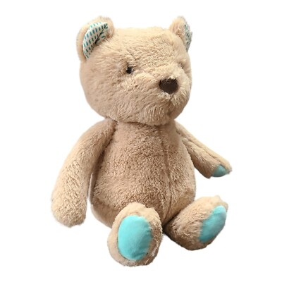 B Softies Battat Cara-Mellow Bear Plush Brown Teal Paws Polka Dot Ears 2019 12''
