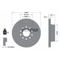 Textar 2X Bremsscheibe Hinten Ø269 Mm AußEnbelüFtet FüR Audi V8 44_ 4C_ 3.6