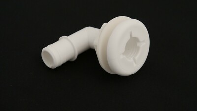 Flow-Rite MA-027-W 3/4'' Elbow Flanged Thru-hull, Barbed, White