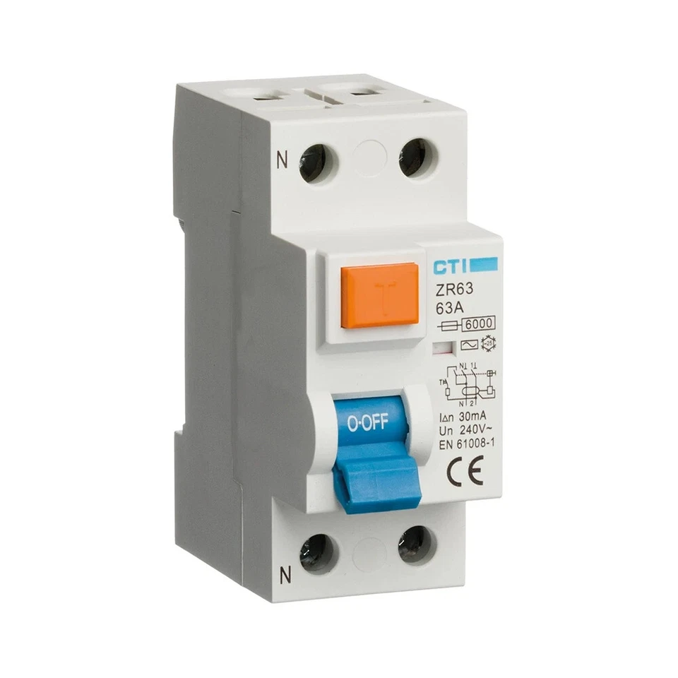 CTI RCDs - 25A 40A 63A 80A 30MA ZWEIPOLIGES RCD FEHLERSTROMGERÄT