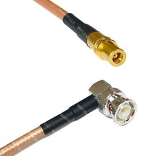 RG400 SMB FEMALE to BNC MALE ANGLE RF Cable FAST-SHIP LOT