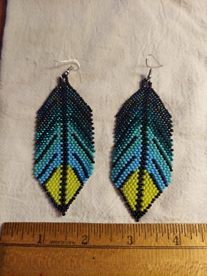  Beaded Feather Earrings New Pattern.