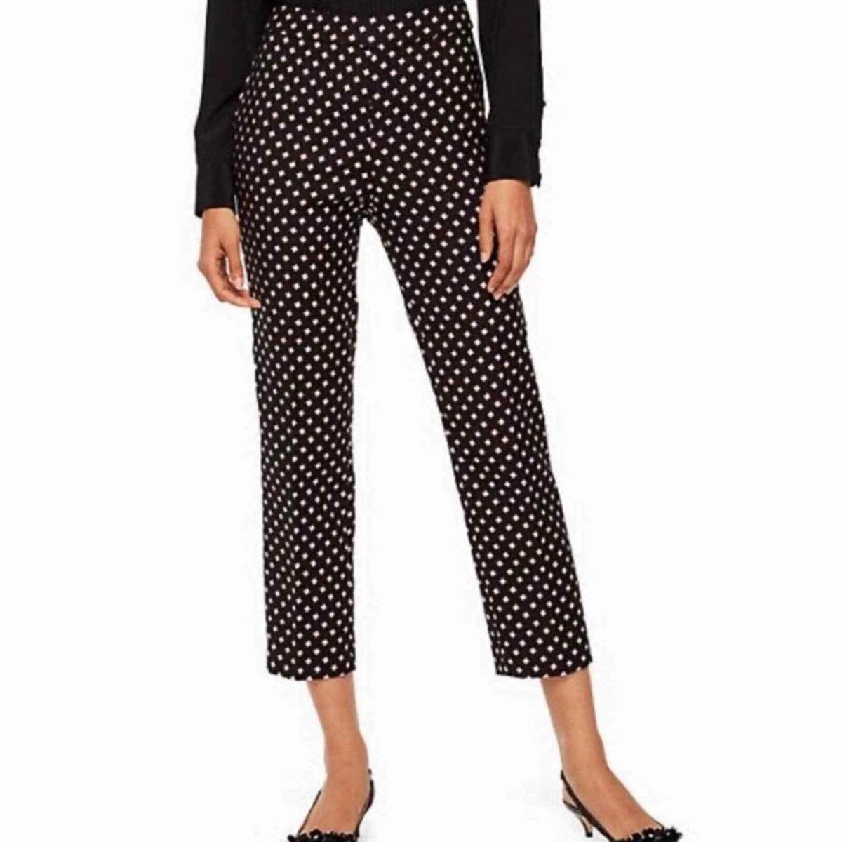 Kate Spade Diamond Jacquard Cigarette Pants 00 Mid Rise Straight