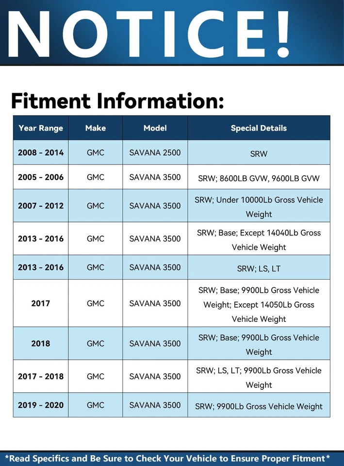 8pc Front Rear Drilled Brake Rotors Pads for Chevy GMC Express Savana 2500 3500 - Image 3 of 4