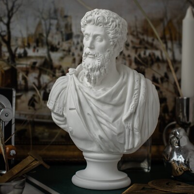 Emperor Marcus Aurelius Antoninus Plaster Bust | Male Bust Sculpture | Handmade