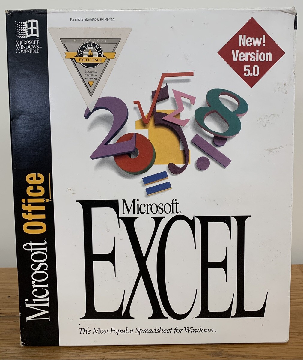 Microsoft Excel 1993/1994 version 5.0 | eBay UK