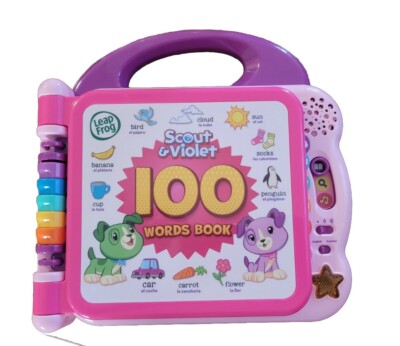 LeapFrog Scout and Violet 100 Words Book  Sounds English And Spanish Pre Owned