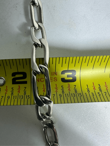 Vintage Calvin Klein Silver Tone Geometric Chain Belt One size Logo 33” *Notes - Picture 8 of 8