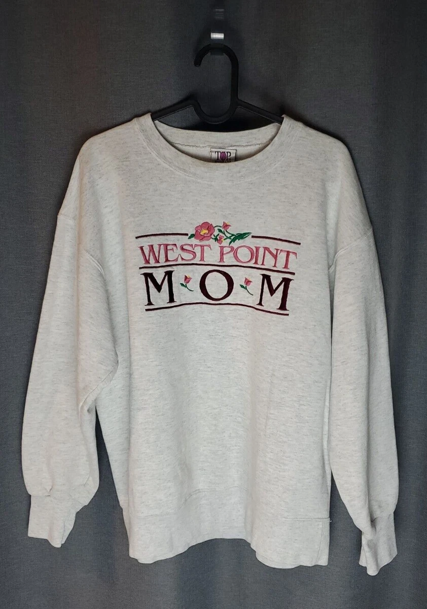 West Point Mom Light Heather Grey Crew Neck Sweatshirt Large Made In USA