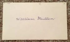 Bill Billy Mullen signed card - Browns Dodgers debut 1920