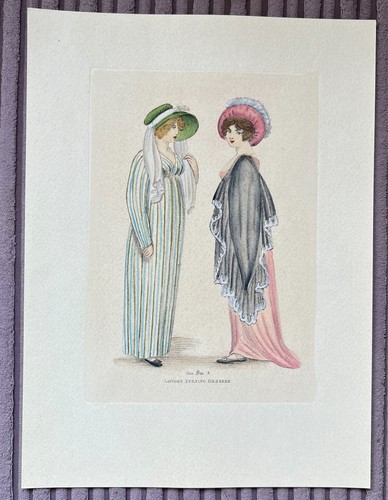 SIX Vintage Hand-Col Regency Fashion Plates Edizioni Falteri Florence Phillips - Picture 6 of 15