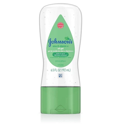 Johnson's Baby Oil Gel with Aloe Vera & Vitamin E, Baby Skin Care, 6.5 oz.