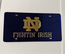 Notre Dame Fighting Irish Mirrored Navy Laser-cut Acrylic License Plate Notre Dame Fighting Irish Mirrored Navy Laser-cut Acrylic License Plate