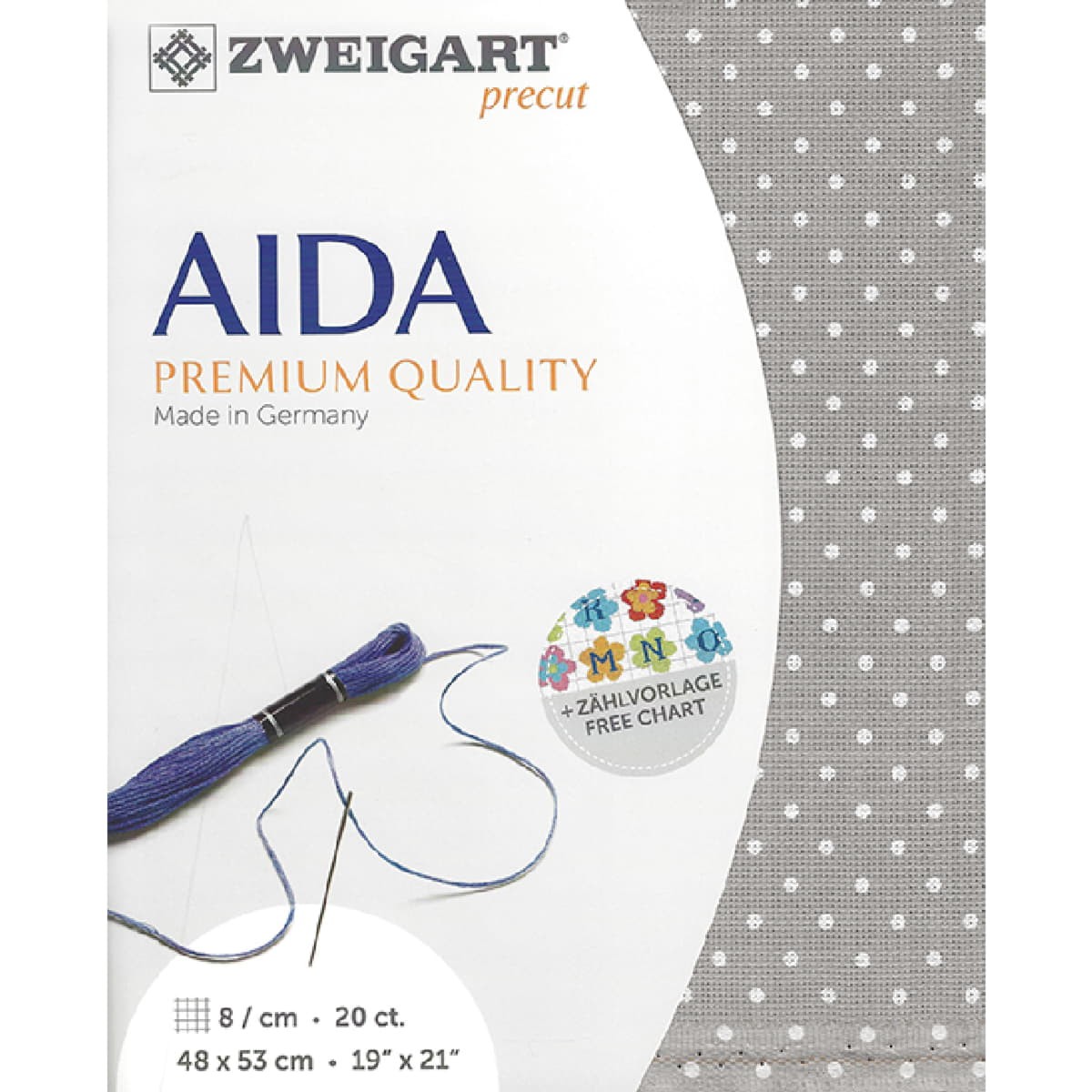 AIDA Zweigart Precute 20 ct. Extra Fein-Aida 3326 color 3189 light brown petit p